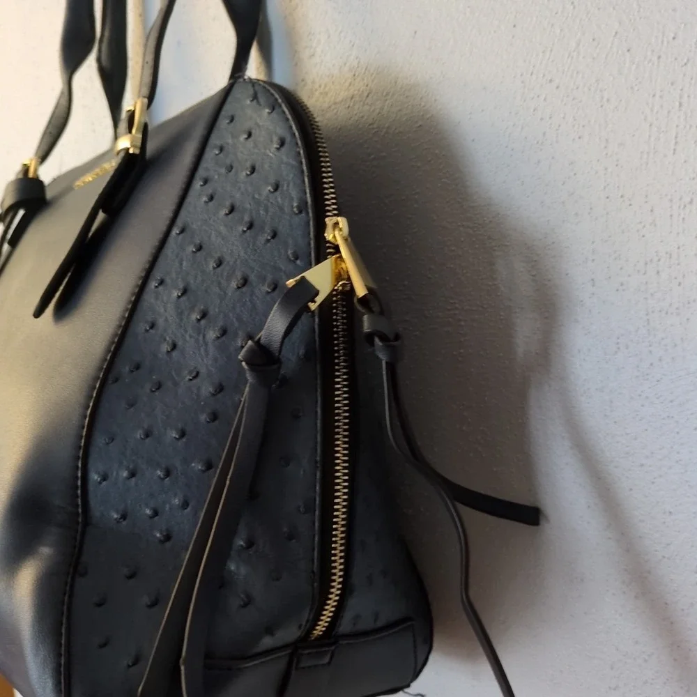 Adrienne Vittadini Purse Womens Blue‎ XL Tote Handbag Zip Around Double Strap